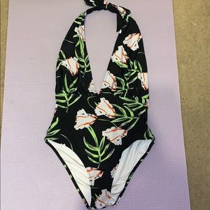 Floral plunge one piece Cupshe bathing suit